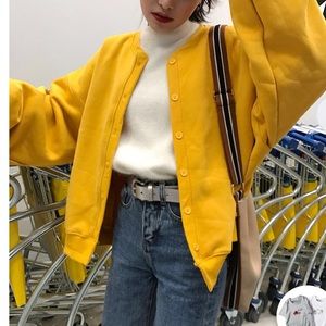 Oversized yellow cardigan
